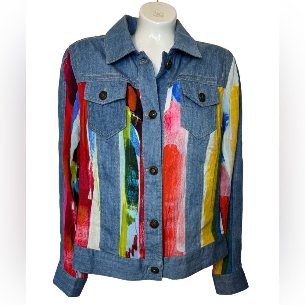 Claire Desjardins Denim Colorful Abstract Jacket - Picture 3 of 8